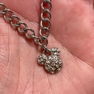 Disney Silver-Tone Crystal Mickey Mouse Necklace